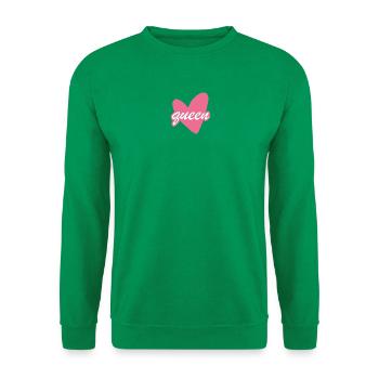 Queen Heart Script Herz Girl - Unisex Pullover - Kelly Green - Vorne