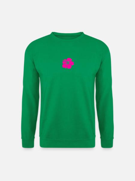 Lebendige Hibiskusblüte Fuchsia Pink - Unisex Pullover - Kelly Green
