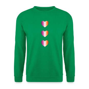 Lesbische Flagge färbt Herzen - Unisex Pullover - Kelly Green - Vorne