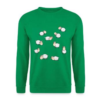 Petit troupeau de moutons I Moutons I Moutons Bande dessinée - Sweat-shirt Unisexe - vert - Devant