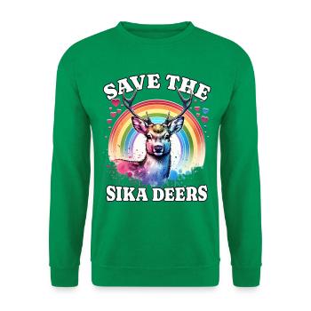 Sikahirsch Save Sika Deer - Unisex Sweatshirt - kelly green - Front
