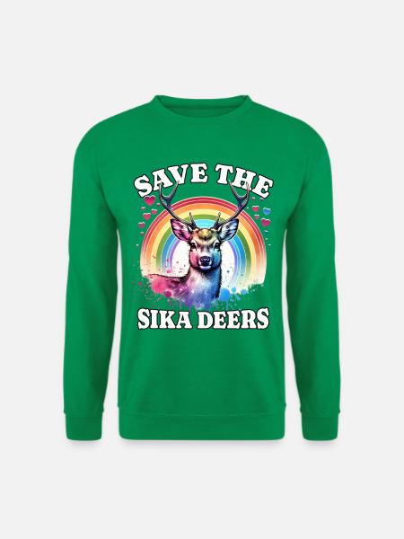Sikahirsch Save Sika Deer - Unisex Sweatshirt - kelly green