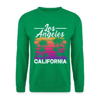 Los Angeles California Retro Palmen Sunset - Unisex Pullover - Kelly Green - Vorne