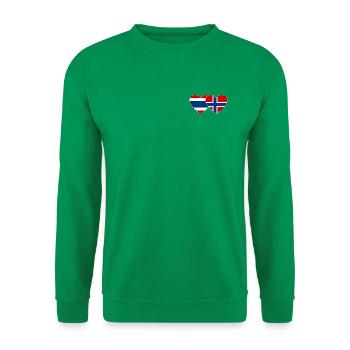 Thailand Norwegen Flagge Herzform - Unisex Pullover - Kelly Green - Vorne