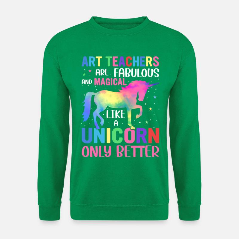 Bunte Einhorn-Kunst, die Lehrer lieben - Unisex Pullover - Kelly Green