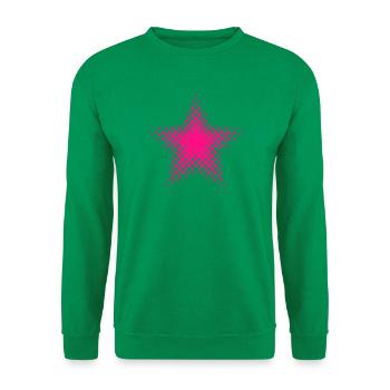 Neon Pink Sternenstern Halftone - Unisex Pullover - Kelly Green - Vorne