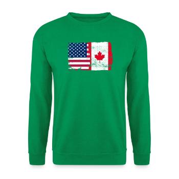 Sterne und Ahorn-Banner - Unisex Pullover - Kelly Green - Vorne