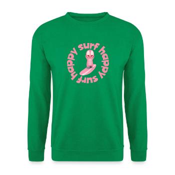 Niedliche Surf Kawaiifigur  - Unisex Pullover - Kelly Green - Vorne