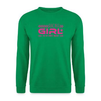 Racing Girl – Dirt Bike - Unisex Pullover - Kelly Green - Vorne
