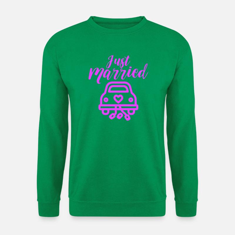 Just Married Hochzeitsauto Hochzeit - Unisex Pullover - Kelly Green
