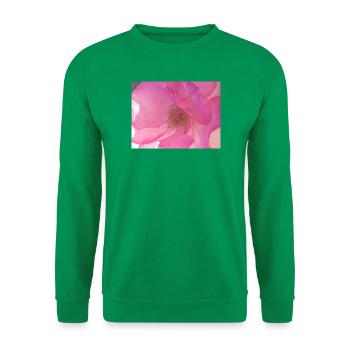 Sanfte Rosenblüte in Pink - Unisex Pullover - Kelly Green - Vorne
