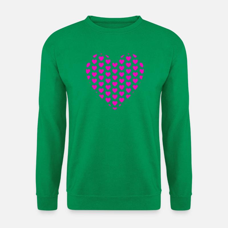 Heart Hearts Patch Pattern - Unisex Sweatshirt - kelly green