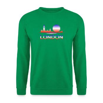 Farbverlauf der Londoner Skyline - Unisex Pullover - Kelly Green - Vorne
