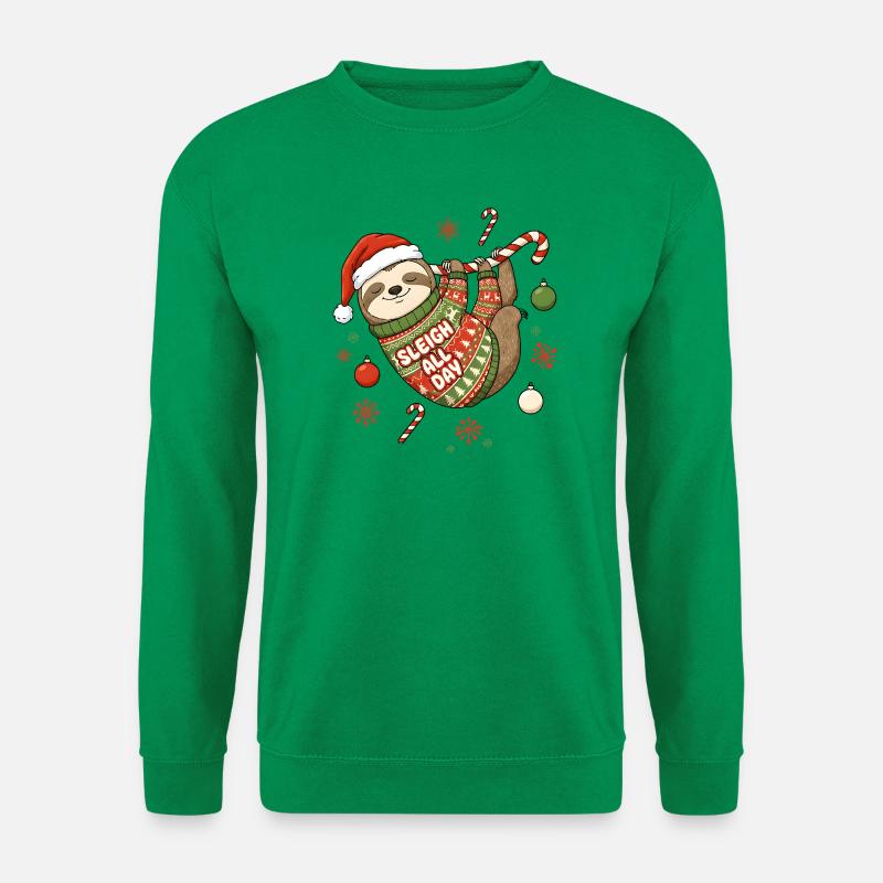 Lustiges Faultier Weihnachten - Weihnachtspullover - Unisex Pullover - Kelly Green