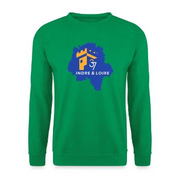 Logo Indre Loire Bleu Or - Sweat-shirt Unisexe - vert - Devant