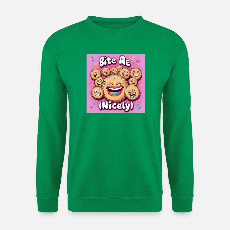 Bite Me Nicely Kekse Lachdesign - Unisex Pullover - Kelly Green
