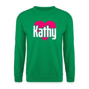 I Love Kathy Pink Heart I Love Kathy - Unisex Sweatshirt - kelly green - Front