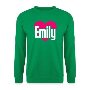 I Love Emily Pinkes Herz Ich liebe Emily - Unisex Pullover - Kelly Green - Vorne