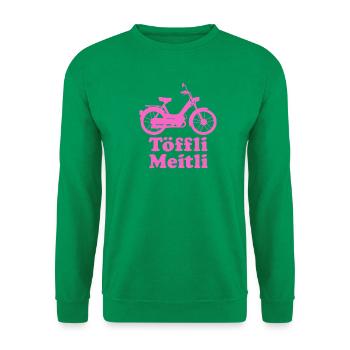 Töffli Meitli – Moped Shirt for Girls & Moped Fans - Unisex Sweatshirt - kelly green - Front