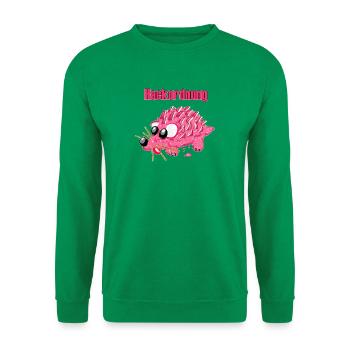 Mettigel Cartoon – Lustige Hackordnung   - Unisex Pullover - Kelly Green - Vorne
