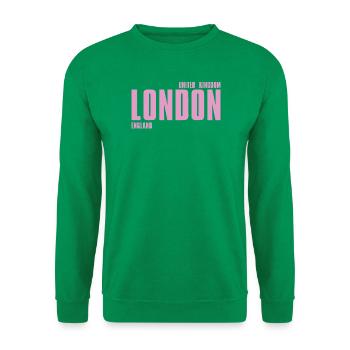 London Pink Bold Typography - Unisex Sweatshirt - kelly green - Front