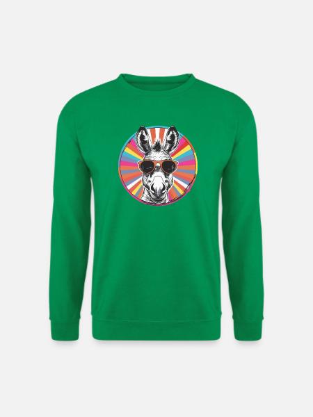 Sonnenbrillen-Esel im Regenbogen - Unisex Pullover - Kelly Green