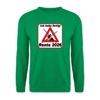 I've finished, pension 2026 - Unisex Sweatshirt - kelly green - Front