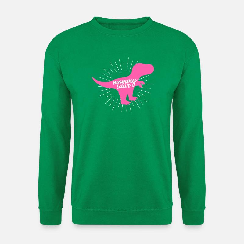 Mommysaur T-Rex Mom Dinosaur Silhouette - Unisex Sweatshirt - kelly green