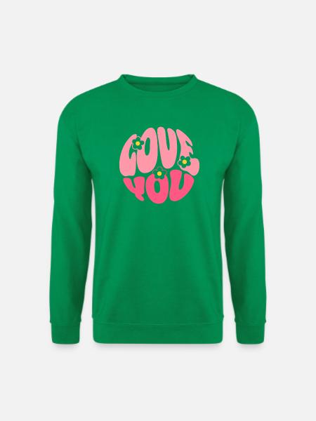 Love You Bubble Letters - Unisex Pullover - Kelly Green
