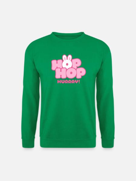 Hop Hop Hurray | Cute Bunny Saying Motif - Unisex Sweatshirt - kelly green