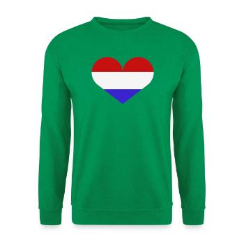 Niederländische Herzflagge - Unisex Pullover - Kelly Green - Vorne