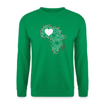 Africa Heart Pattern: Love Continents - Unisex Sweatshirt - kelly green - Front
