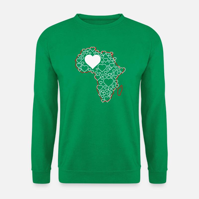 Afrika Herzmuster: Liebe Kontinente - Unisex Pullover - Kelly Green
