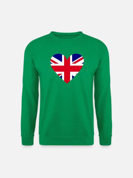 Herzflagge Großbritannien - Unisex Pullover - Kelly Green
