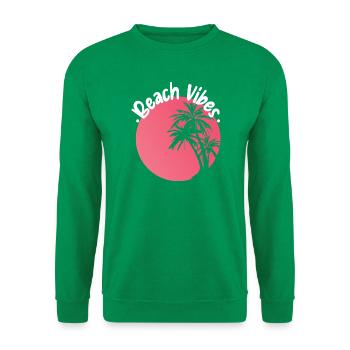 Beach Vibes Palm Sunset Design - Unisex Pullover - Kelly Green - Vorne