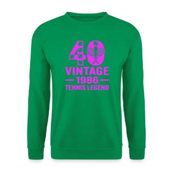 40e anniversaire du tennis 1986, chemise élégante - Sweat-shirt Unisexe - vert - Devant