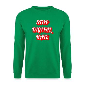 Stop Digital Hate – Statement gegen Cybermobbing & - Unisex Pullover - Kelly Green - Vorne