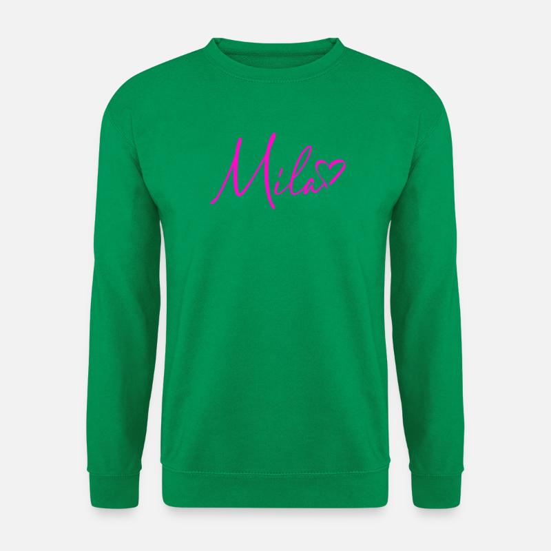 Mila Signatur Neon Pink - Unisex Pullover - Kelly Green