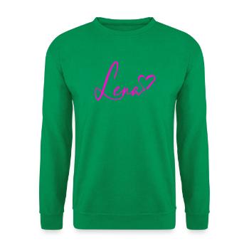 Lena Signatur Neon Pink - Unisex Pullover - Kelly Green - Vorne