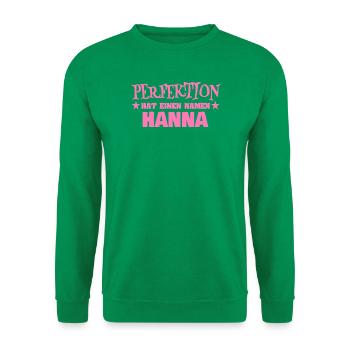 Hanna als Frauenname - Unisex Pullover - Kelly Green - Vorne