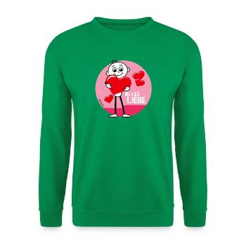 Alles Liebe! Verschenke echte Herzlichkeit.❤️ - Unisex Pullover - Kelly Green - Vorne