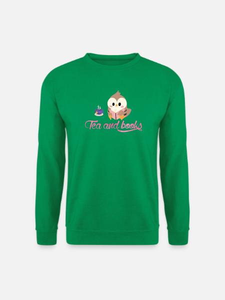 Eulenleser mit Tee - Unisex Pullover - Kelly Green
