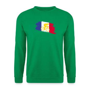 Frankreich Flagge mit Fahrrad – Cycling Design - Unisex Pullover - Kelly Green - Vorne