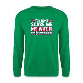 You don't scare me norwegian wife - Unisex Pullover - Kelly Green - Vorne