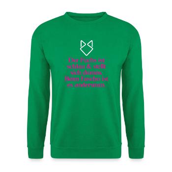 Gegen Rechts: Der listige Fuchs gegen Faschismus - Unisex Pullover - Kelly Green - Vorne