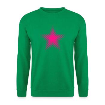 Pinke Sternen-Dot Halftone - Unisex Pullover - Kelly Green - Vorne