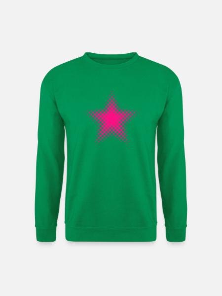 Pinke Sternen-Dot Halftone - Unisex Pullover - Kelly Green