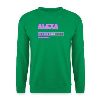 Alexa als Geburt - Unisex Pullover - Kelly Green - Vorne