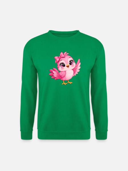 Kleiner rosa Kawaii-Vogel - Unisex Pullover - Kelly Green
