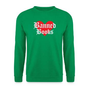 Verbotene Bücher Herz-Design - Unisex Pullover - Kelly Green - Vorne